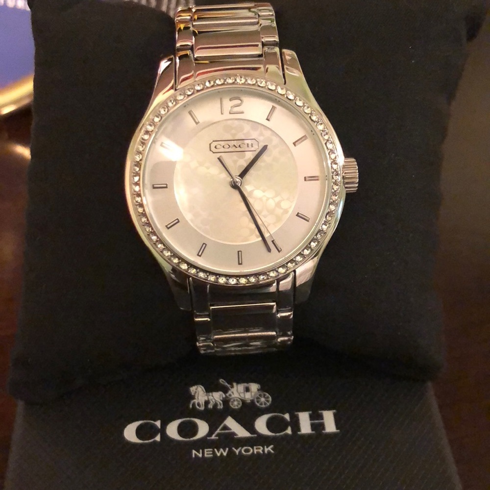 Silver Diamond Coach Watch